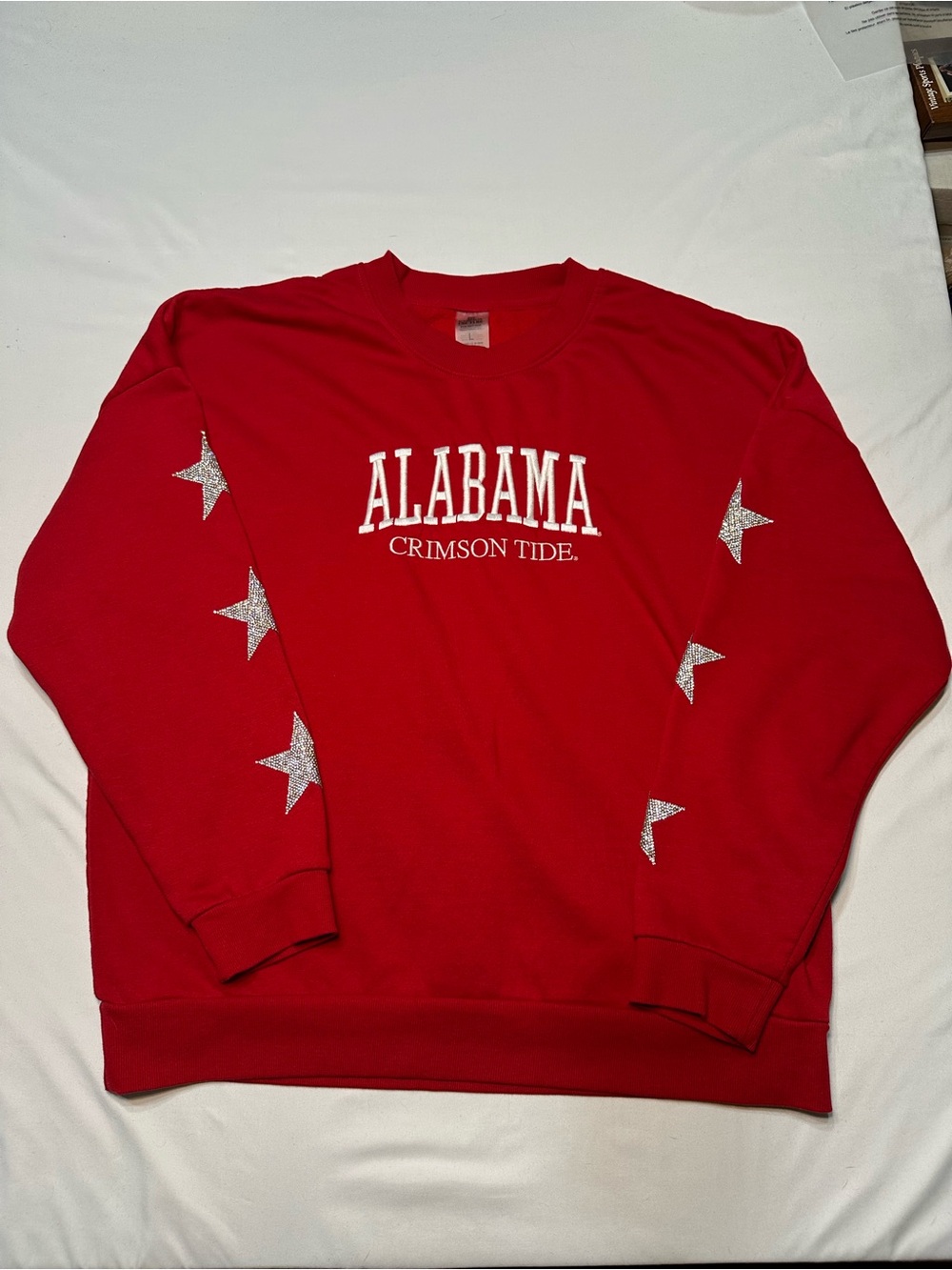 Gameday Couture Alabama Crimson Tide Rhinestone Star Sleeve Sweatshirt L